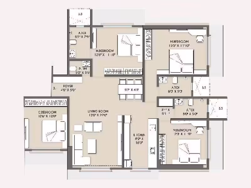 4 BHK — Standard